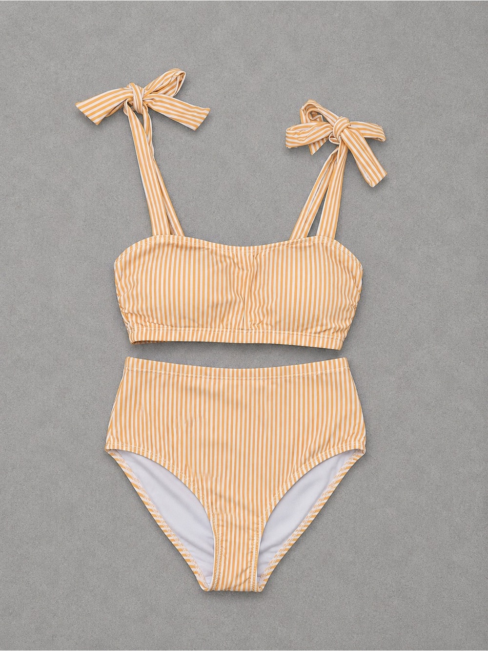 Herseas Women's Tie Shoulder Bikini Sets 2 Piece High Waisted Swimsuit - Size XS
